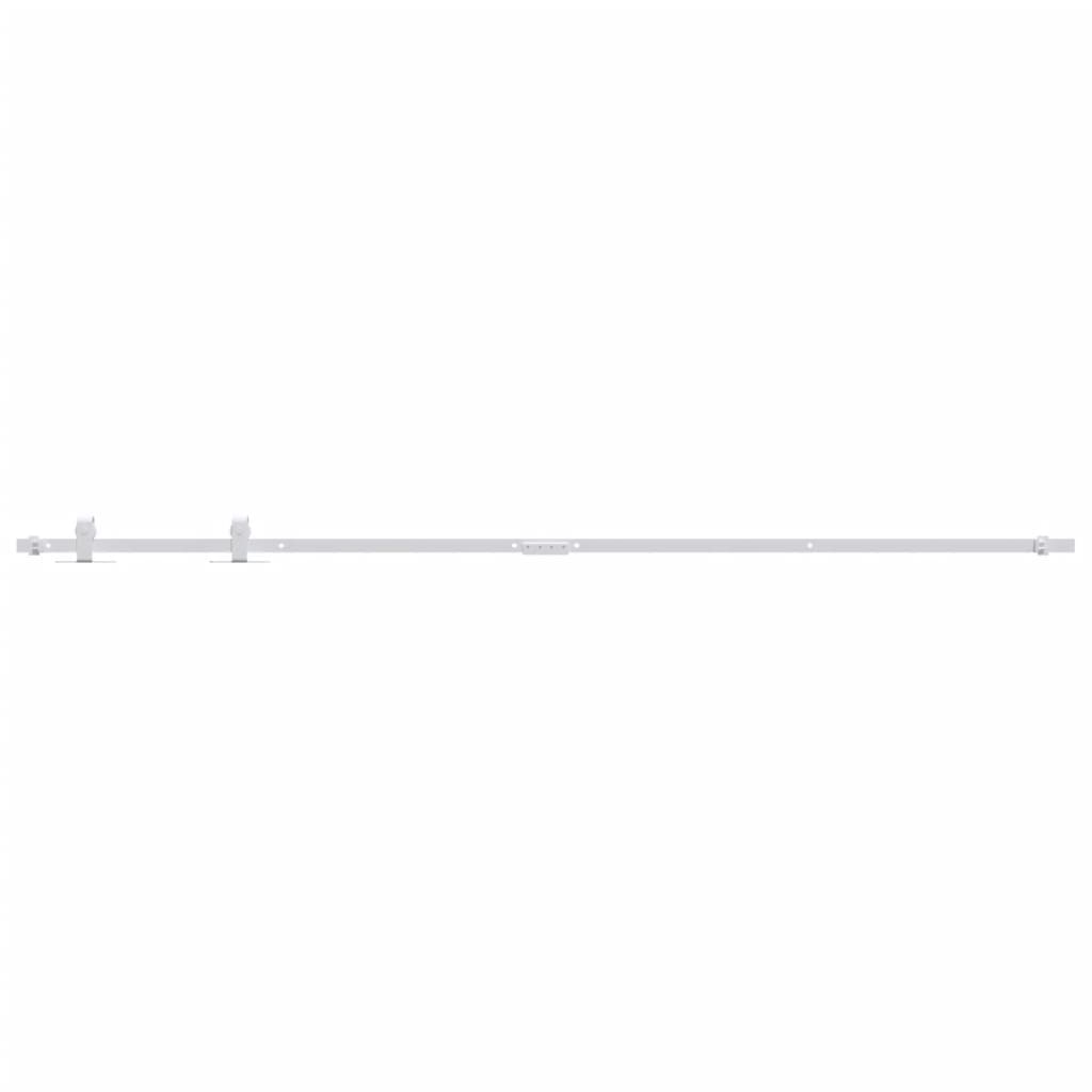 Μηχανισμός Συρόμενης Πόρτας Μίνι Λευκή 200 εκ. Ανθρακοχάλυβας - PAKOBAZAAR