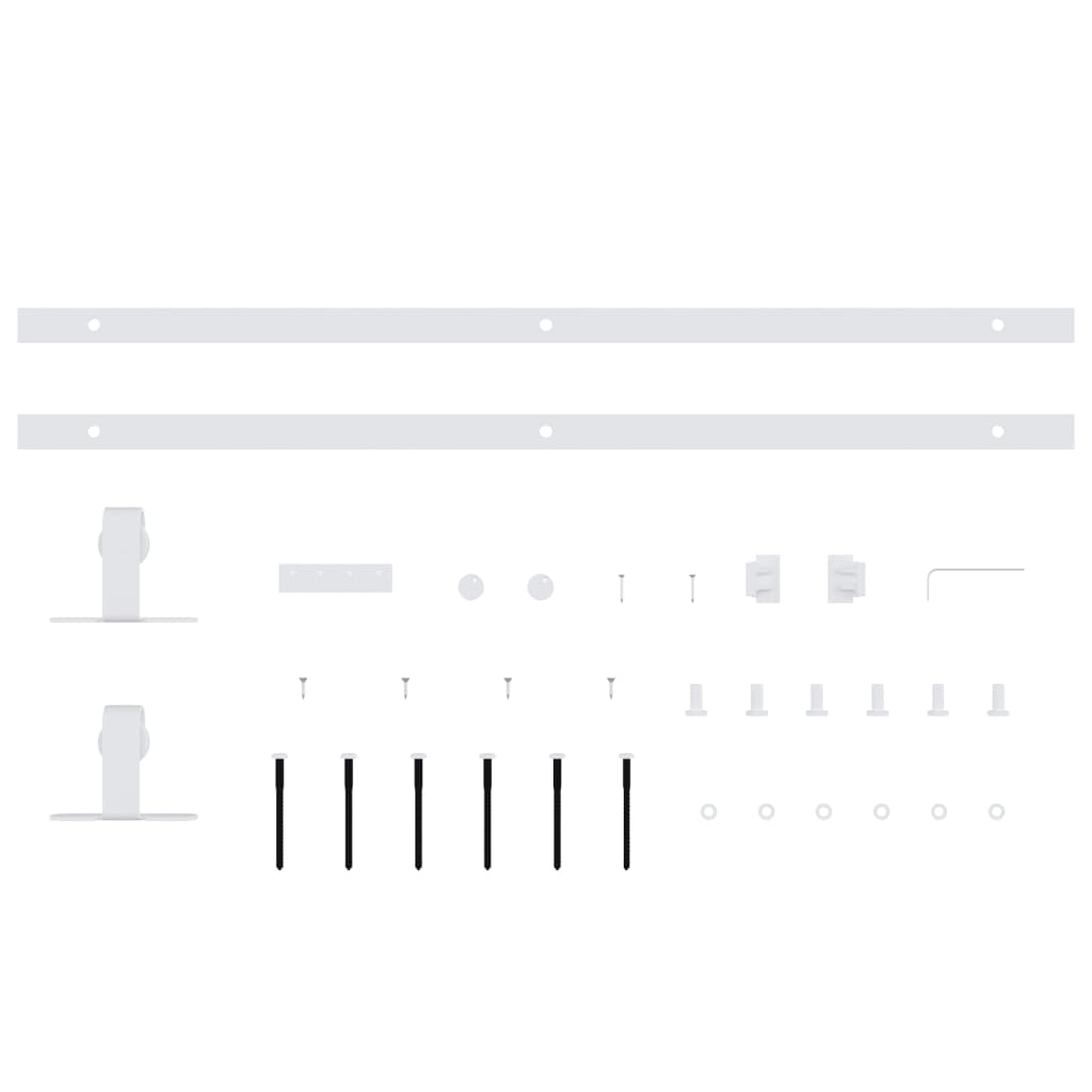 Μηχανισμός Συρόμενης Πόρτας Μίνι Λευκός 122 εκ. Ανθρακοχάλυβας