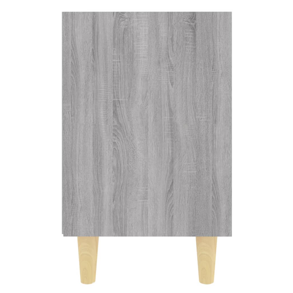 Κομοδίνα 2 τεμ. Γκρι Sonoma 40x30x50 εκ. με Μασίφ Ξύλινα Πόδια