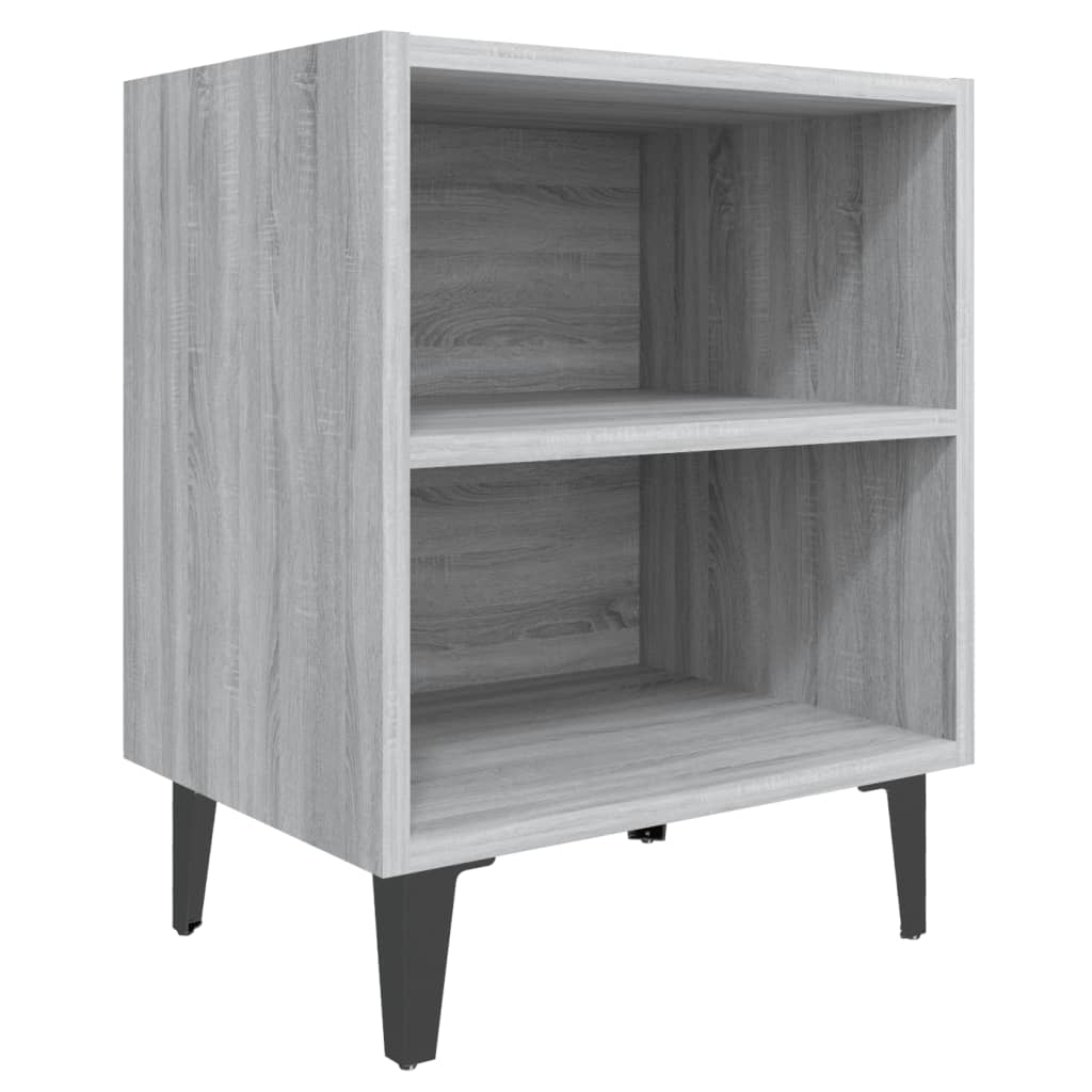 Κομοδίνο Γκρι Sonoma 40 x 30 x 50 εκ. με Μεταλλικά Πόδια