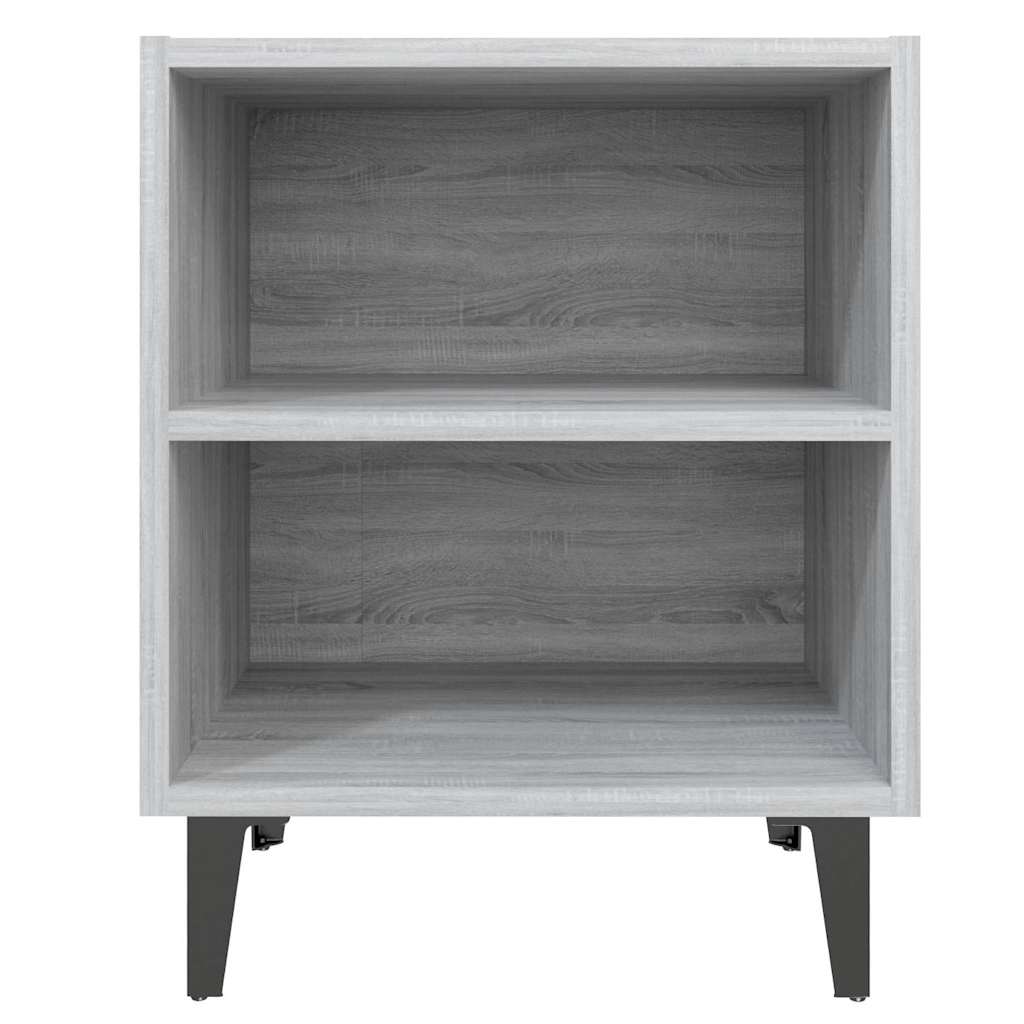 Κομοδίνα 2 Τεμ. Γκρι Sonoma 40 x 30 x 50 εκ. με Μεταλλικά Πόδια