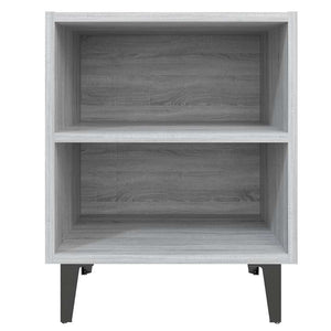 Κομοδίνα 2 Τεμ. Γκρι Sonoma 40 x 30 x 50 εκ. με Μεταλλικά Πόδια