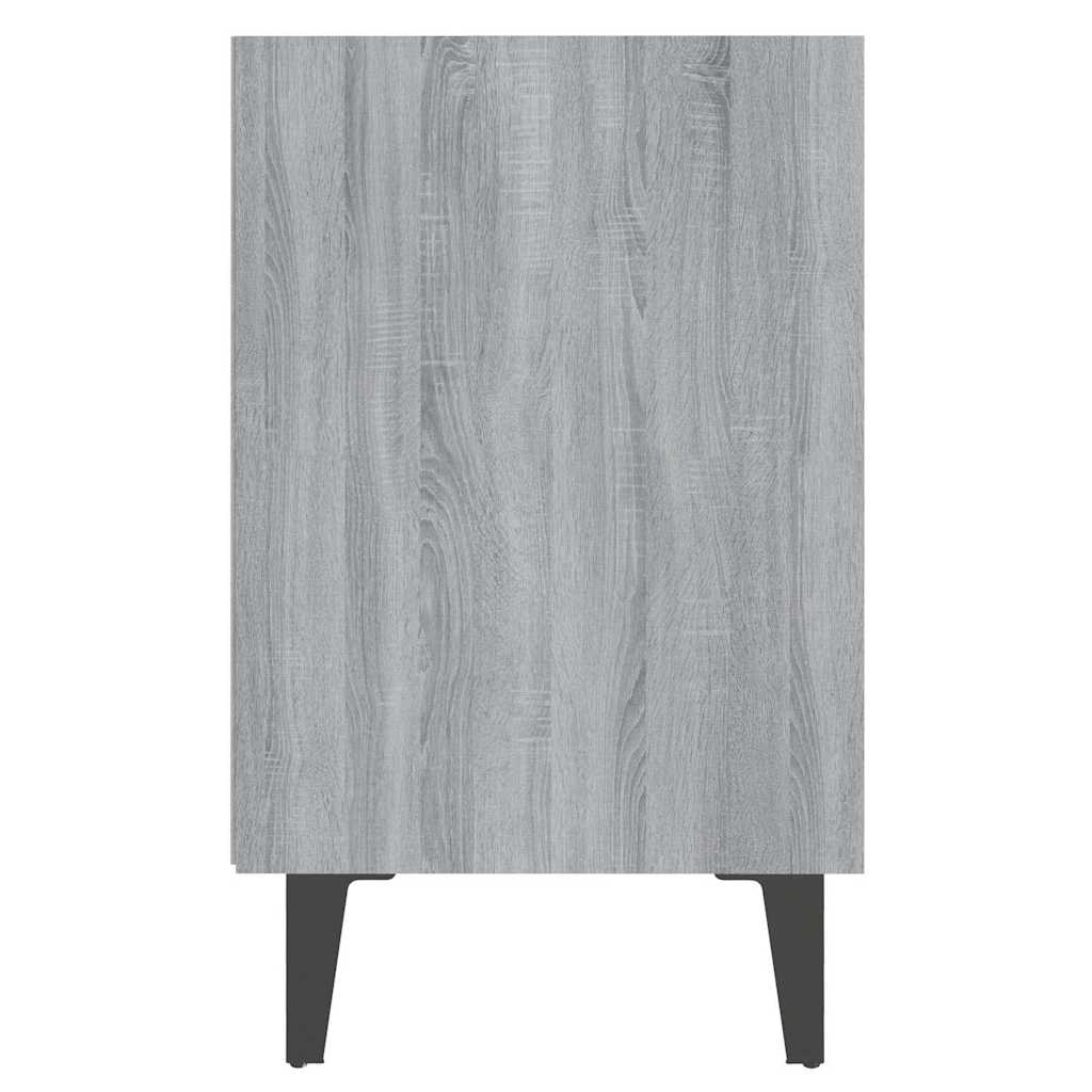 Κομοδίνα 2 Τεμ. Γκρι Sonoma 40 x 30 x 50 εκ. με Μεταλλικά Πόδια