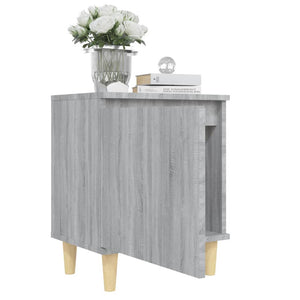 Κομοδίνο Γκρι Sonoma 40 x 30 x 50 εκ. με Μασίφ Ξύλινα Πόδια - Pakobazaar