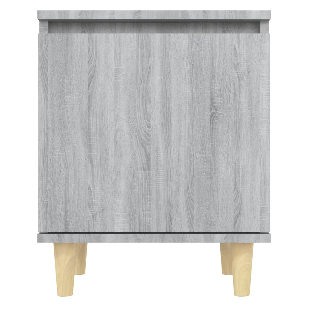 Κομοδίνο Γκρι Sonoma 40 x 30 x 50 εκ. με Μασίφ Ξύλινα Πόδια - Pakobazaar