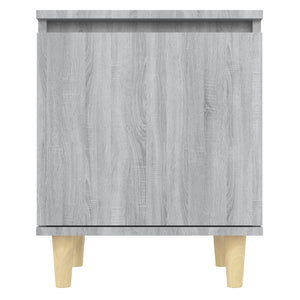 Κομοδίνο Γκρι Sonoma 40 x 30 x 50 εκ. με Μασίφ Ξύλινα Πόδια - Pakobazaar