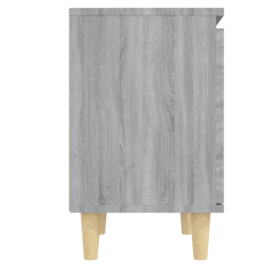 Κομοδίνο Γκρι Sonoma 40 x 30 x 50 εκ. με Μασίφ Ξύλινα Πόδια - Pakobazaar