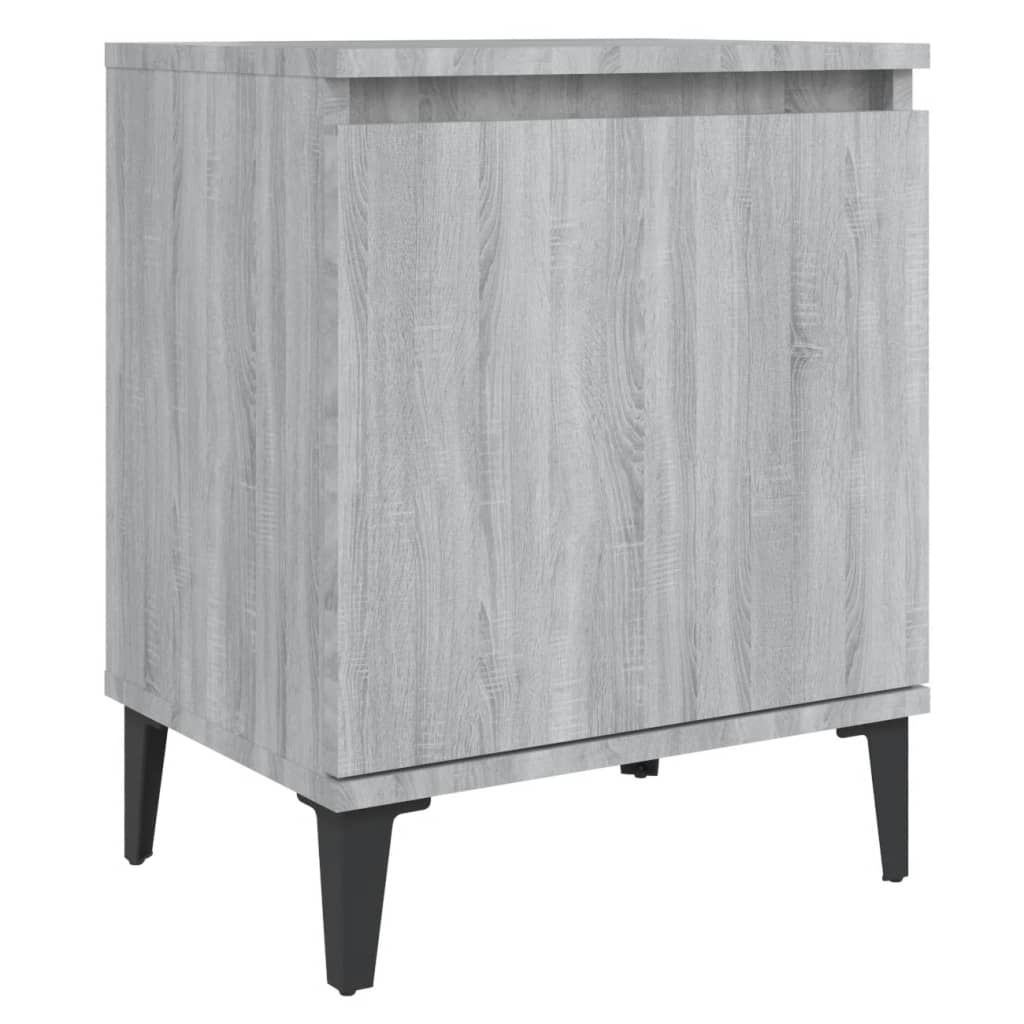 Κομοδίνο Γκρι Sonoma 40 x 30 x 50 εκ. με Μεταλλικά Πόδια - Pakobazaar