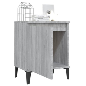 Κομοδίνο Γκρι Sonoma 40 x 30 x 50 εκ. με Μεταλλικά Πόδια - Pakobazaar