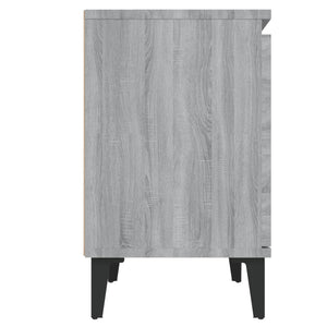 Κομοδίνο Γκρι Sonoma 40 x 30 x 50 εκ. με Μεταλλικά Πόδια - Pakobazaar