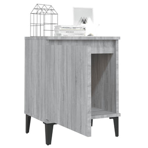 Κομοδίνα Γκρι Sonoma 40 x 30 x 50 εκ. με Μεταλλικά Πόδια