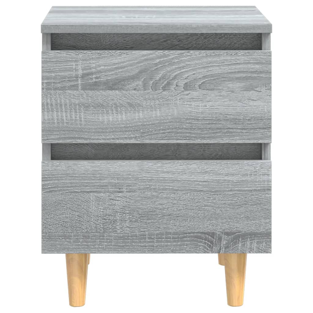 Κομοδίνο Γκρι Sonoma 40 x 35 x 50 εκ. με Μασίφ Ξύλινα Πόδια