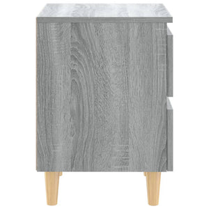 Κομοδίνο Γκρι Sonoma 40 x 35 x 50 εκ. με Μασίφ Ξύλινα Πόδια