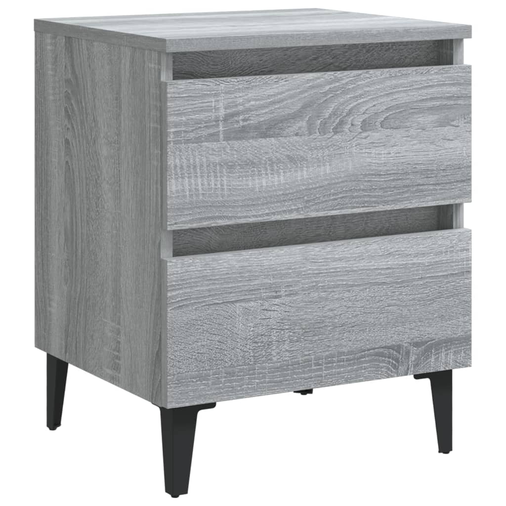 Κομοδίνο Γκρι Sonoma 40 x 35 x 50 εκ. με Μεταλλικά Πόδια