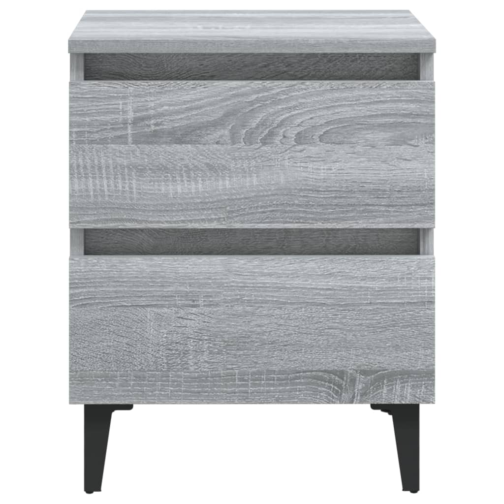 Κομοδίνο Γκρι Sonoma 40 x 35 x 50 εκ. με Μεταλλικά Πόδια