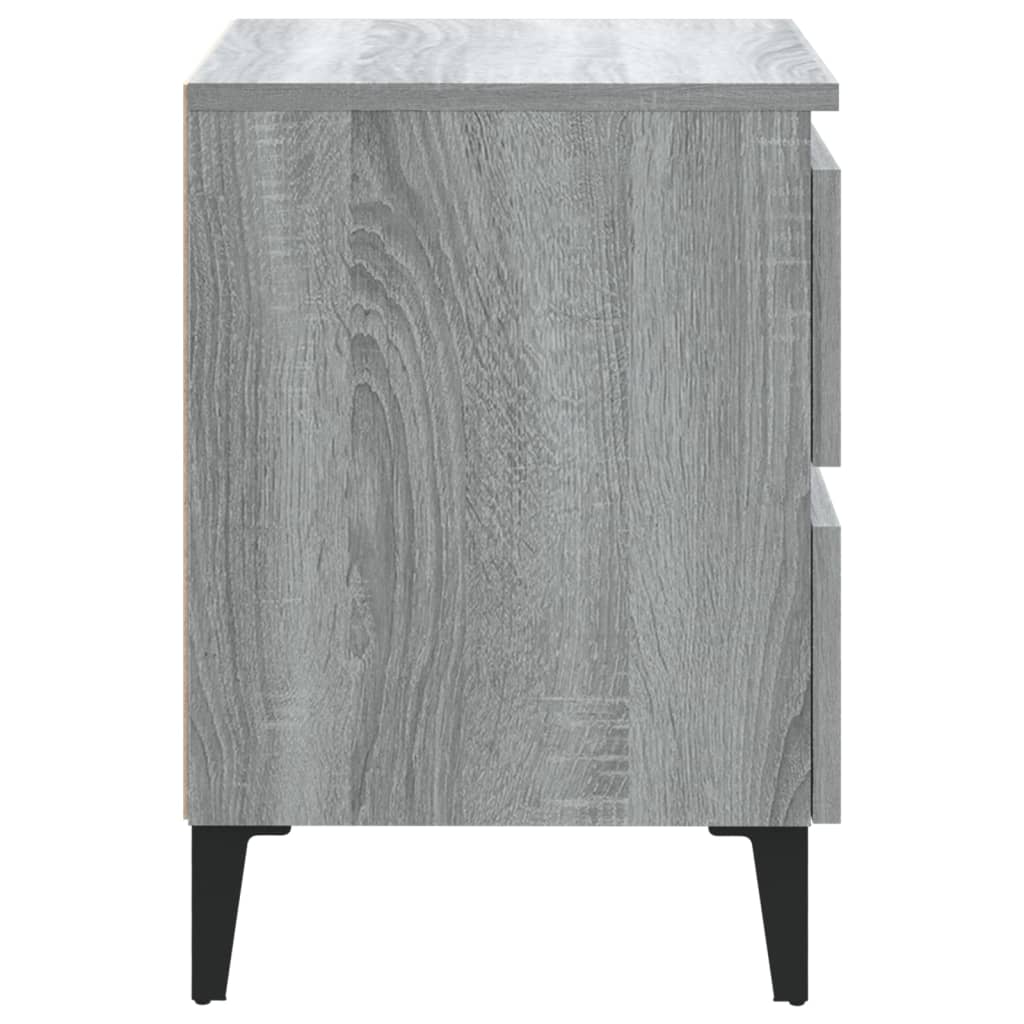 Κομοδίνο Γκρι Sonoma 40 x 35 x 50 εκ. με Μεταλλικά Πόδια