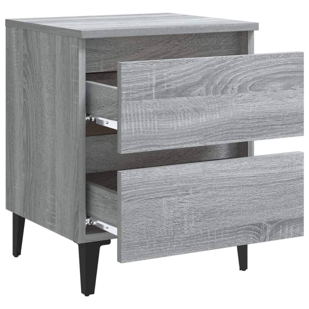 Κομοδίνο Γκρι Sonoma 40 x 35 x 50 εκ. με Μεταλλικά Πόδια