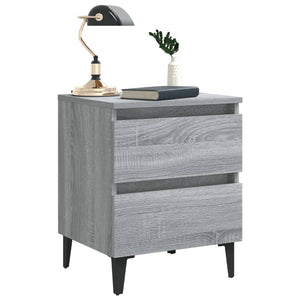 Κομοδίνο Γκρι Sonoma 40 x 35 x 50 εκ. με Μεταλλικά Πόδια