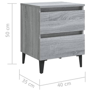 Κομοδίνο Γκρι Sonoma 40 x 35 x 50 εκ. με Μεταλλικά Πόδια