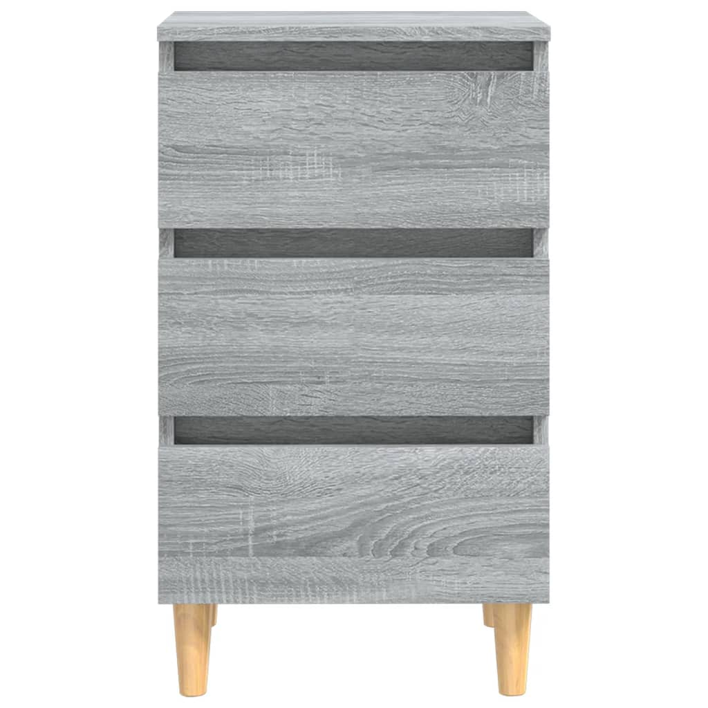 Κομοδίνο Γκρι Sonoma 40 x 35 x 69 εκ. με Μασίφ Ξύλινα Πόδια