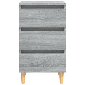 Κομοδίνο Γκρι Sonoma 40 x 35 x 69 εκ. με Μασίφ Ξύλινα Πόδια