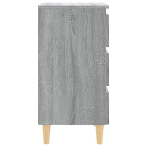 Κομοδίνο Γκρι Sonoma 40 x 35 x 69 εκ. με Μασίφ Ξύλινα Πόδια