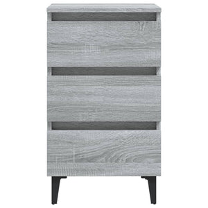 Κομοδίνα 2 τεμ. Γκρι Sonoma 40 x 35 x 69 εκ. με Μεταλλικά Πόδια