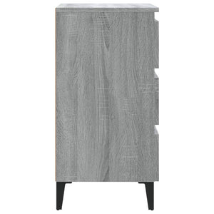 Κομοδίνα 2 τεμ. Γκρι Sonoma 40 x 35 x 69 εκ. με Μεταλλικά Πόδια