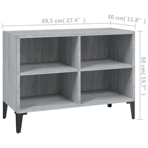 Έπιπλο Τηλεόρασης Γκρι Sonoma 69,5x30x50 εκ. με Μεταλλικά Πόδια