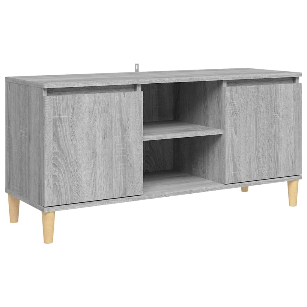 Έπιπλο Τηλεόρασης Γκρι Sonoma 103,5x35x50 εκ Μασίφ Ξύλινα Πόδια