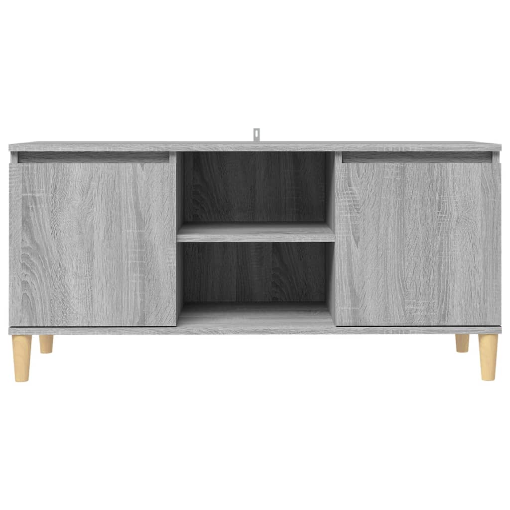 Έπιπλο Τηλεόρασης Γκρι Sonoma 103,5x35x50 εκ Μασίφ Ξύλινα Πόδια