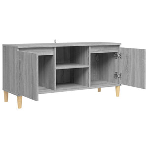 Έπιπλο Τηλεόρασης Γκρι Sonoma 103,5x35x50 εκ Μασίφ Ξύλινα Πόδια