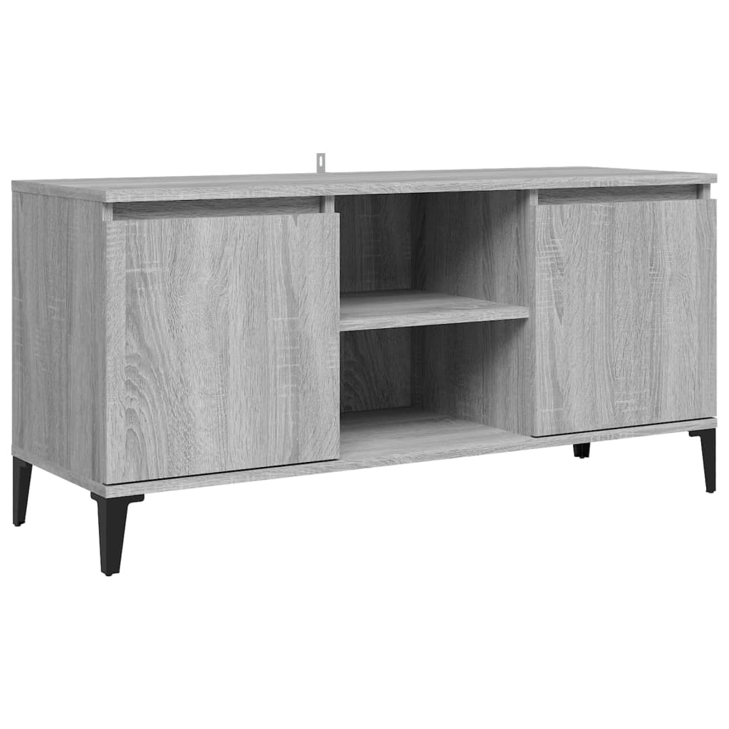 Έπιπλο Τηλεόρασης Γκρι Sonoma 103,5x35x50 εκ. Μεταλλικά Πόδια