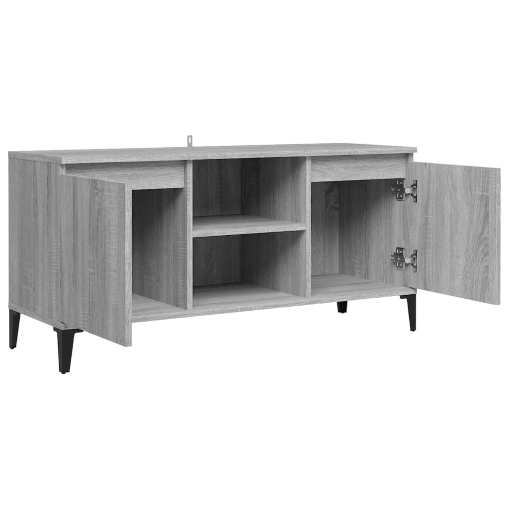 Έπιπλο Τηλεόρασης Γκρι Sonoma 103,5x35x50 εκ. Μεταλλικά Πόδια