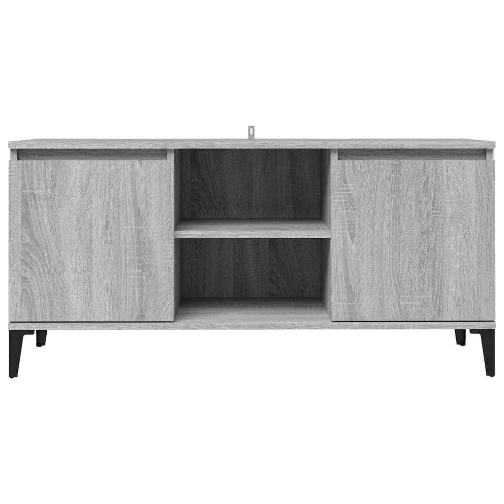 Έπιπλο Τηλεόρασης Γκρι Sonoma 103,5x35x50 εκ. Μεταλλικά Πόδια