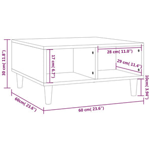 Τραπεζάκι Σαλονιού Καπνιστή Δρυς 60x60x30 εκ. από Επεξ. Ξύλο