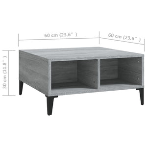 Τραπεζάκι Σαλονιού Γκρι Sonoma 60 x 60 x 30 εκ. από Επεξ. Ξύλο