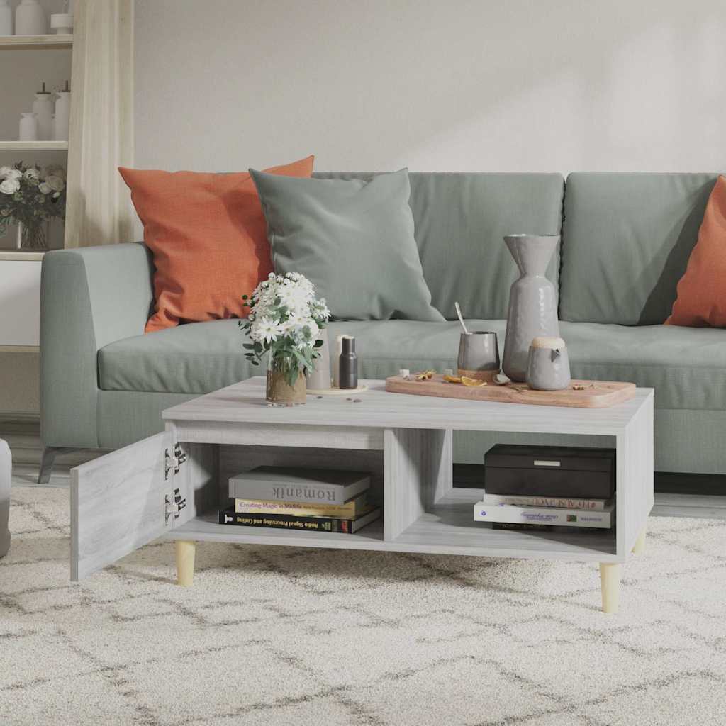 Τραπεζάκι Σαλονιού Γκρι Sonoma 90x60x35 εκ. Επεξεργασμένο Ξύλο