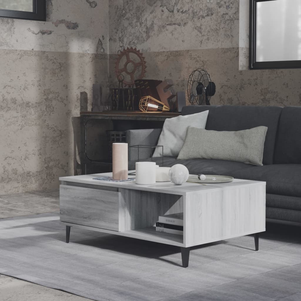 Τραπεζάκι Σαλονιού Γκρι Sonoma 90x60x35 εκ. Επεξεργασμένο Ξύλο