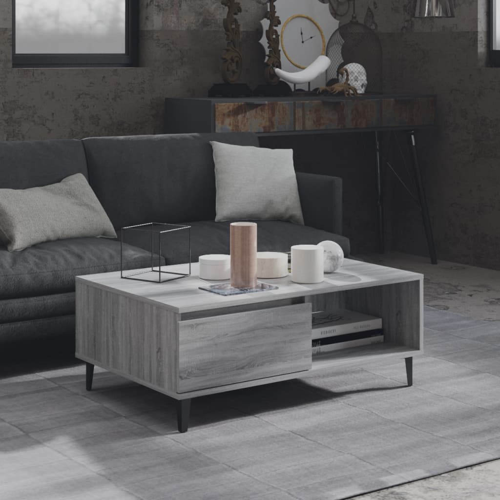 Τραπεζάκι Σαλονιού Γκρι Sonoma 90x60x35 εκ. Επεξεργασμένο Ξύλο