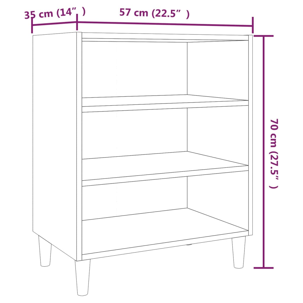 Ραφιέρα Γκρι Sonoma 57 x 35 x 70 εκ. από Επεξεργασμένο Ξύλο