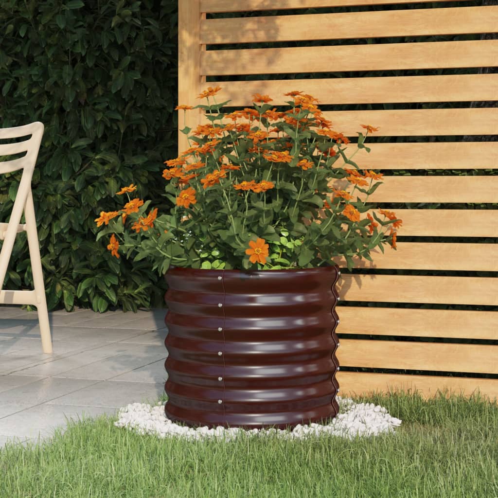 Ζαρντινιέρα Καφέ 40x40x36 εκ. Γαλβανισμένος χάλυβας