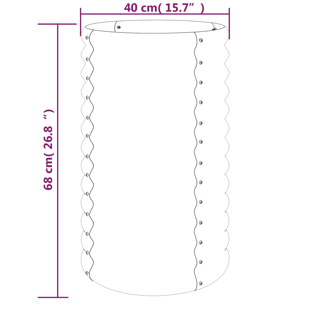 Ζαρντινιέρα Καφέ 40x40x68 εκ. Γαλβανισμένος χάλυβας