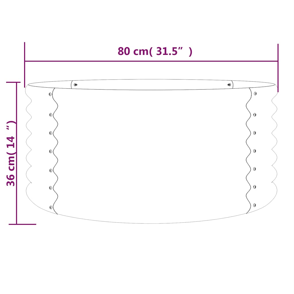 Ζαρντινιέρα Ανθρακί 80x80x36 εκ. Γαλβανισμένος χάλυβας