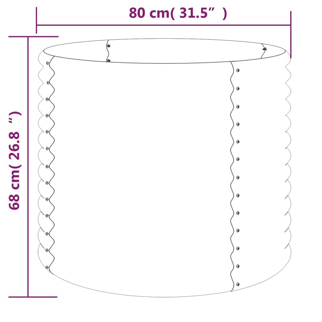Ζαρντινιέρα Καφέ 80x80x68 εκ. Γαλβανισμένος χάλυβας