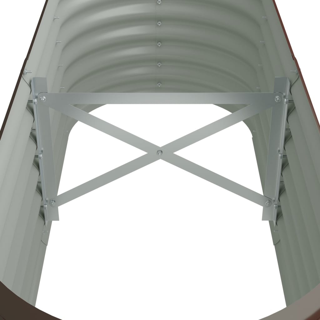 Ζαρντινιέρα Υπερυψωμένη Καφέ 114x40x36 εκ. Γαλβανισμένος χάλυβας