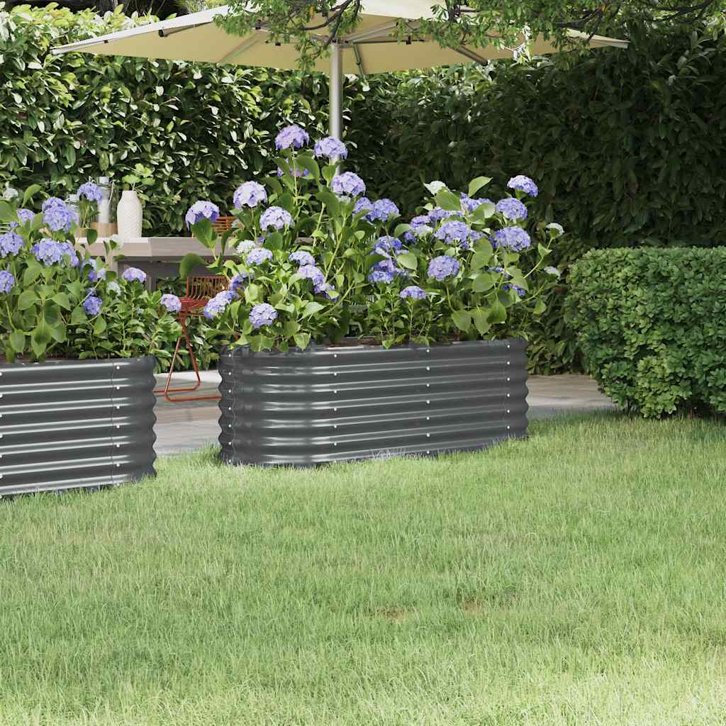 Ζαρντινιέρα Υπερυψ. Ανθρακί 114x40x36 εκ. Γαλβανισμένος χάλυβας