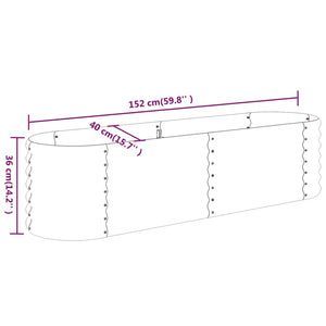 Ζαρντινιέρα Υπερυψωμένη Γκρι 152x40x36 εκ. Γαλβανισμένος χάλυβας