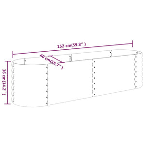 Ζαρντινιέρα Ασημί 152x40x36 εκ. Γαλβανισμένος χάλυβας
