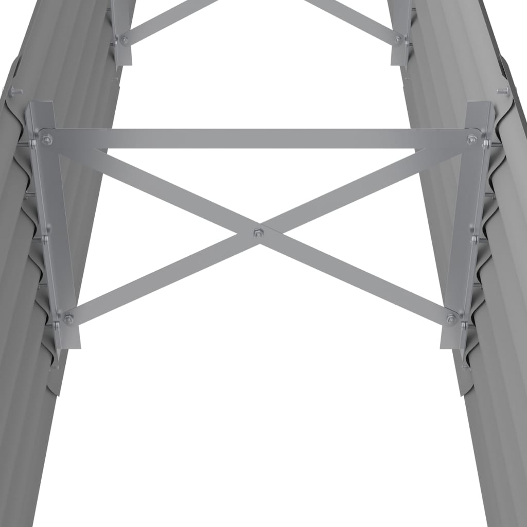 Ζαρντινιέρα Γκρι 224x40x36 εκ. Γαλβανισμένος χάλυβας